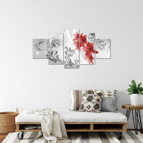 Wandbilder Wohnzimmer XXL Blumen Lilien Moderne Bild Abstrakt